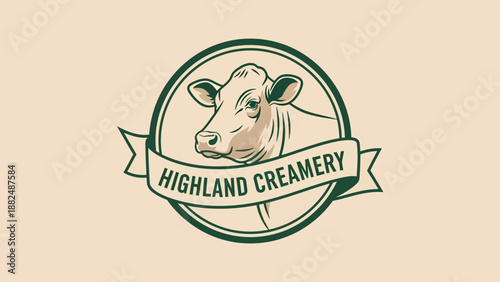 Highland Creamery Logo Featuring a Cow Head.