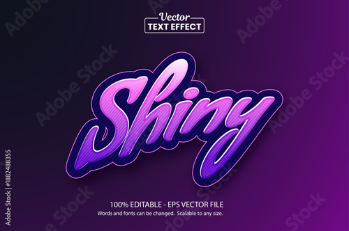 Glossy Purple Script Editable Text Effect - Modern Sticker Style