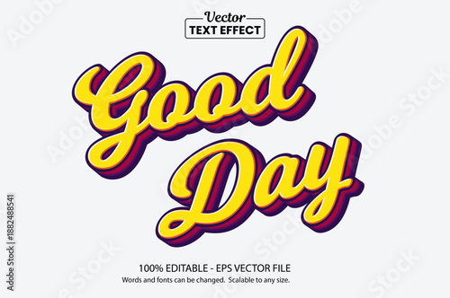 Yellow Retro Script Editable Text Effect - Vintage 70s Style
