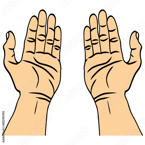 Praying Hands Drawing Illustration Vector