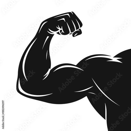 black silhouette of flexed bicep
