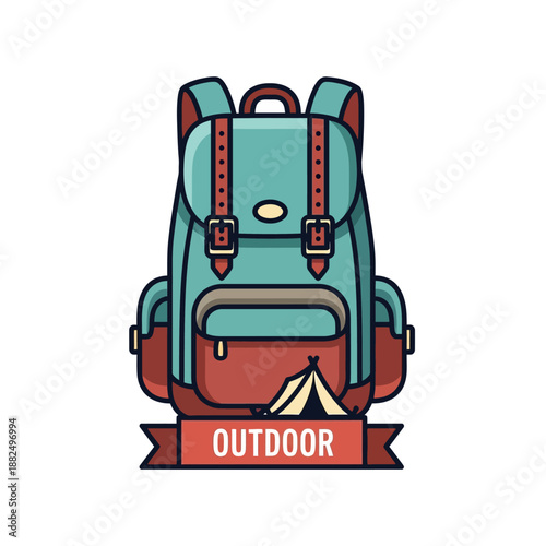 Stylish outdoor backpack with book and hiking gear suitable for adventures