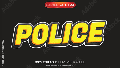 3d text effect police theme