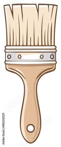 Cartoon Paint Brush with Wooden Handle and Bristles for Decorating