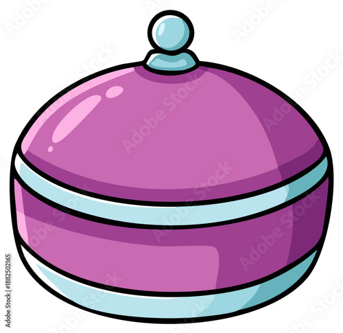 Cartoon style purple and blue ornamental jar illustration