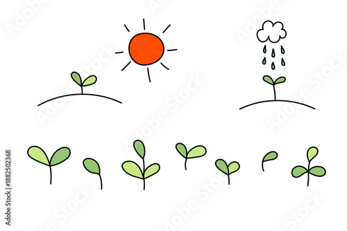 春の新生活 若葉と双葉のアイコン 