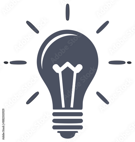 Silhouette illustration of a glowing lightbulb representing an innovative idea or concept.