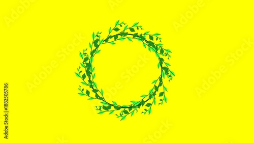animated background of plant circles for nature themes and wedding invitations etc.