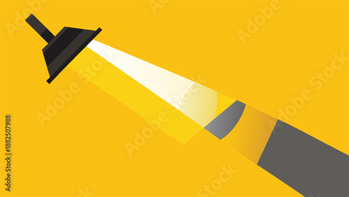A focused spotlight against a vivid yellow backdrop, highlighting the intensity of the light..eps