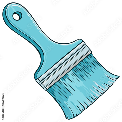 Teal Blue Paint Brush Bristles Tool Painter Decoration Art Supplies Arts Crafting Brushwork