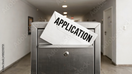 Job Application Form in Mailbox Concept for Hiring Recruitment and Employment