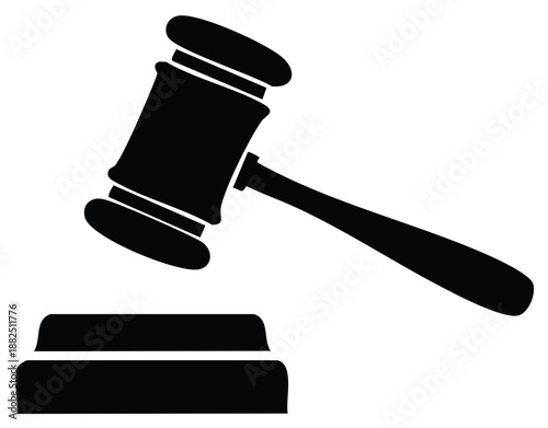 Classic Black Gavel Symbolizes Legal Auction Decisions Illustration