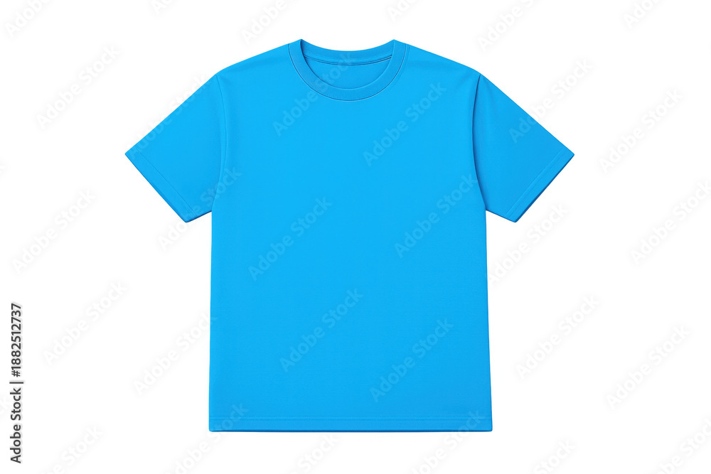 Naklejka premium Blue t-shirt providing a blank canvas for branding and fashion design, isolated on a transparent background