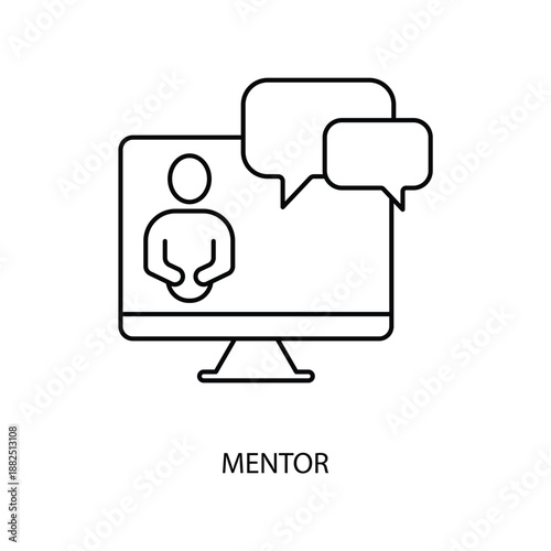 mentor icons set. Set of editable stroke icons.Set of mentor