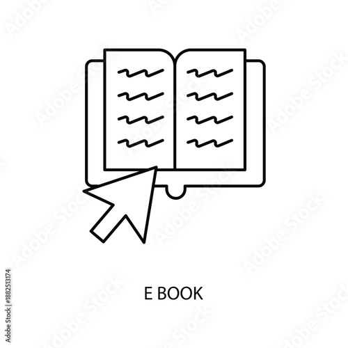 e book concept line icon. Simple element illustration.e book concept outline symbol design.