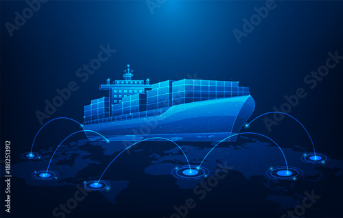 logistics and transportation shipping worldwide technology background. shipment transport global worldwide technology. vector illustration fantastic technology.