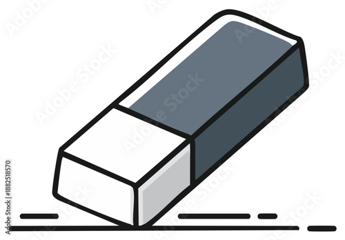 Simple Flat Design Eraser Removing Mark From Surface