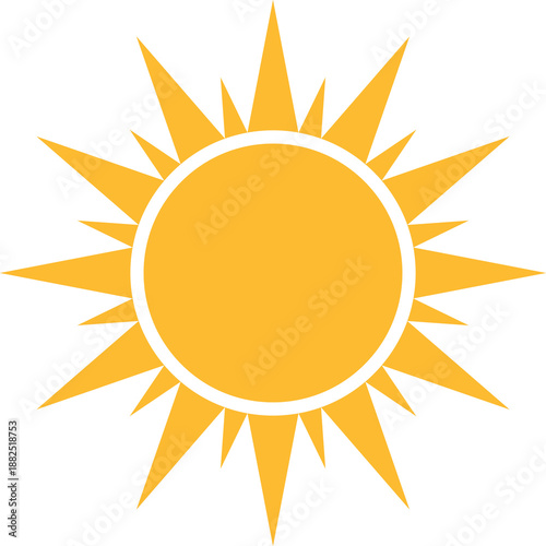 Sun flat icon . Summer pictogram. Sunlight symbol. for website design, web button, mobile app illustration