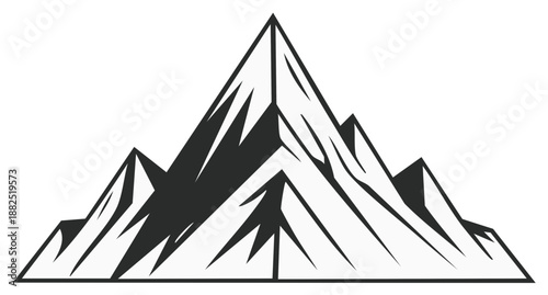 Mountain range silhouette graphic vector illustration