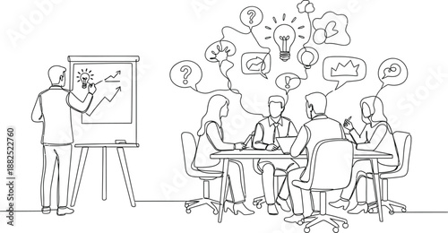 Business meeting with creative ideas and discussion .