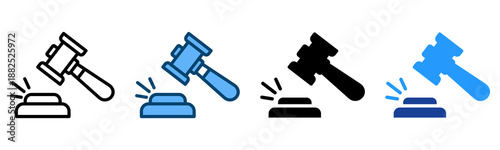 Auction Icon Multiple Style Vector Collection   