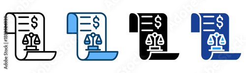 Invoice Icon Multiple Style Vector Collection   