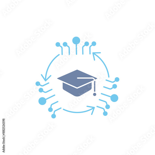 digital education concept line icon. Simple element illustration. digital educationy concept outline symbol design.