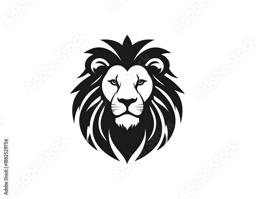 Wallpaper Mural A stylized black and white illustration of a lion's head Torontodigital.ca