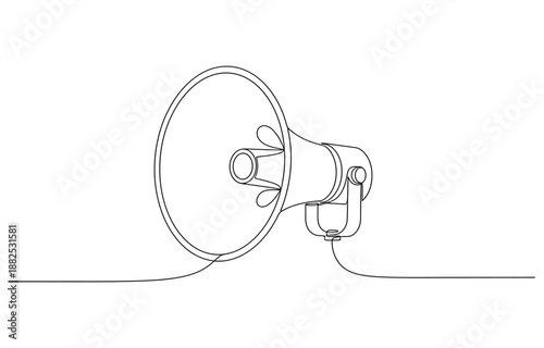 Public horn speaker in One continuous line drawing.