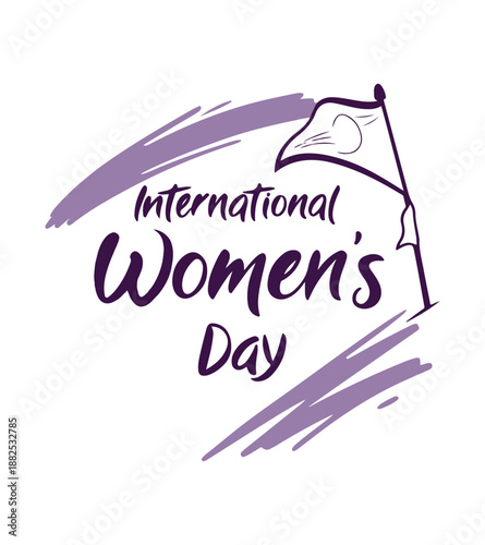 8 March International Women’s Day Typography Vector Art