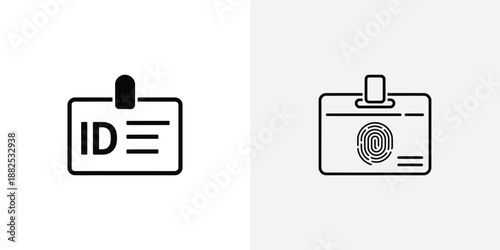 Two simple line of identification badges on a white background Keywords: ID card