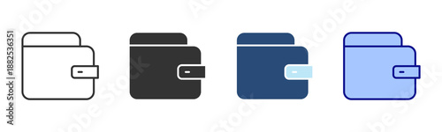 Wallet Icon Set. Designed In Multi Style