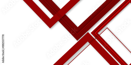 Modern red abstract vector long banner. Minimal background with waves arrows geometric shapes. layer element vector for presentation design. graphic design banner pattern presentation background use.