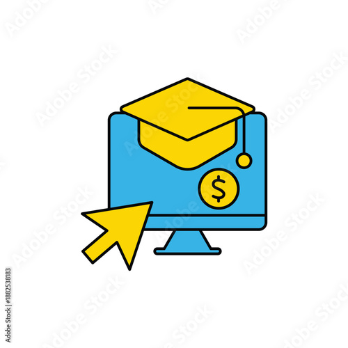 tuition cost icons set. Set of editable stroke icons.Set of tuition cost