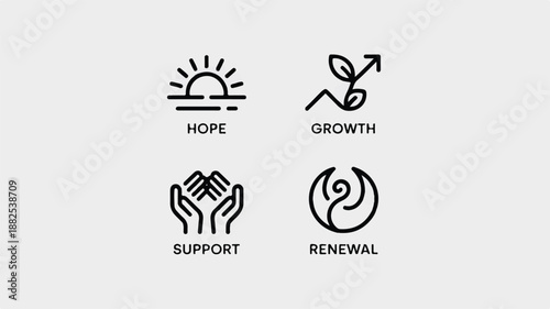 Clean Vector Icon Set Featuring Essential Symbols for Business Management and Corporate Strategy