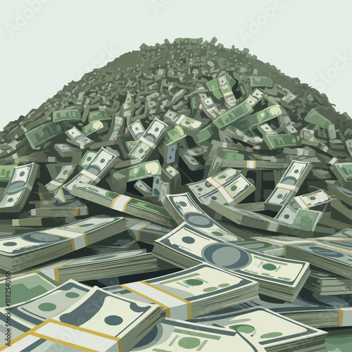 Huge Pile of Money – Realistic Stack of Dollar Banknotes