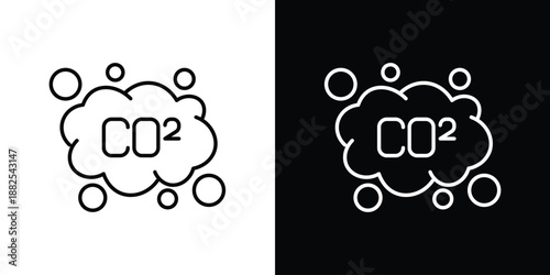 Carbon Dioxide Emissions Icon Represents Environmental Pollution and Climate Change Concerns