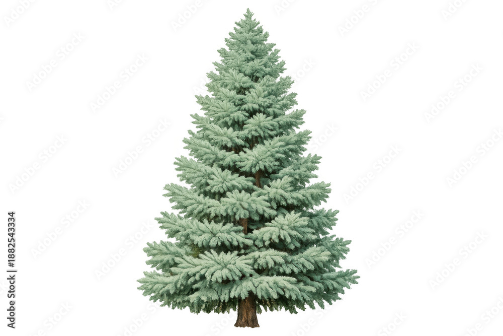 Fototapeta premium Blue spruce pine tree, evergreen conifer for winter holidays, christmas, nature, and seasonal celebrations with transparent background