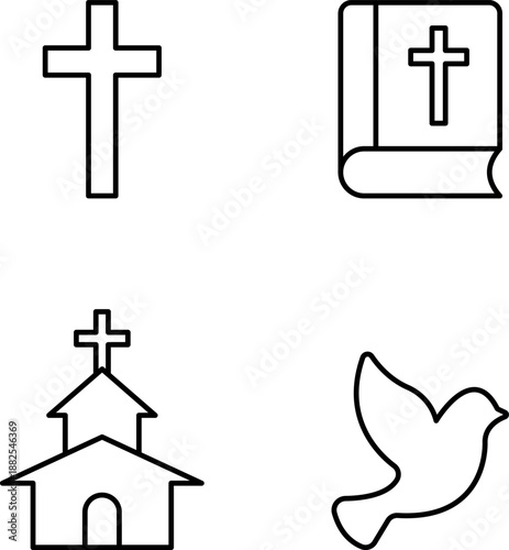 Christian Line Icons