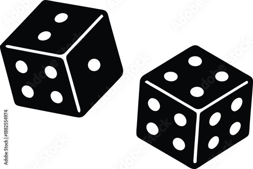 Dice icon design element vector, Dice line icons. Dice icon. Vector illustration, flat and stroke