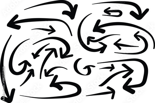 Chaotic arrows in a swirling pattern