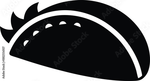 Black and white taco vector, Collection of taco silhouette icon. cooking vector icon illustration