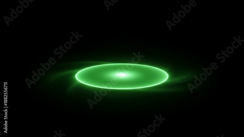 Abstract green glowing oval shape on a black background perfect as a background