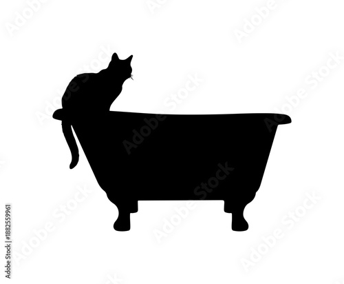 Cat Relaxing in Bathtub