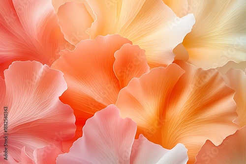 Soft Orange and Pink Floral Background with Delicate Petals and Subtle Color Gradients
