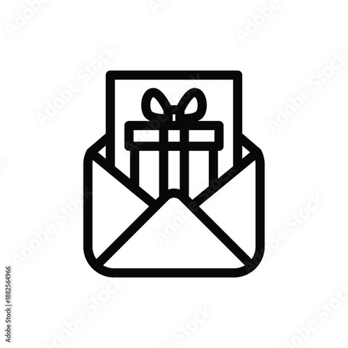 gift email outline icon vector design good for web or mobile app