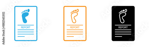Digital illustration of a mobile phone displaying a footprint report with a blue background