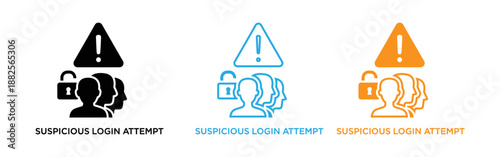 Suspicious login attempt icons