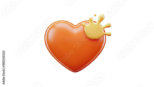 Orange Heart with Caramel Splash