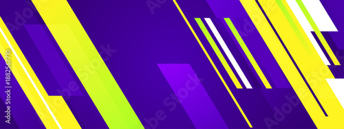 Bold abstract background with purple and green diagonal shapes creating a sense of speed and modern movement